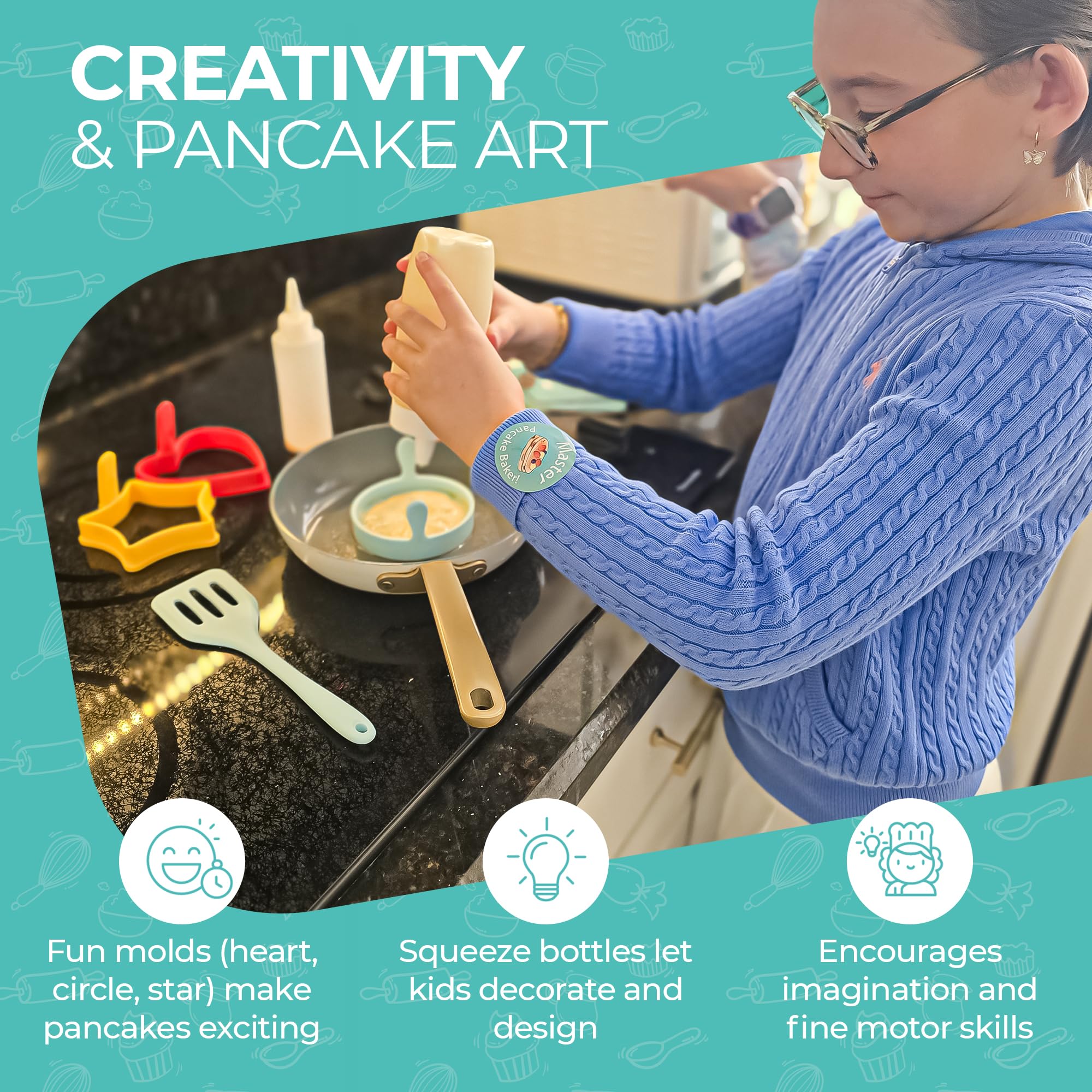 Tovla Jr star mold pancakes inspire fun shapes and independence.