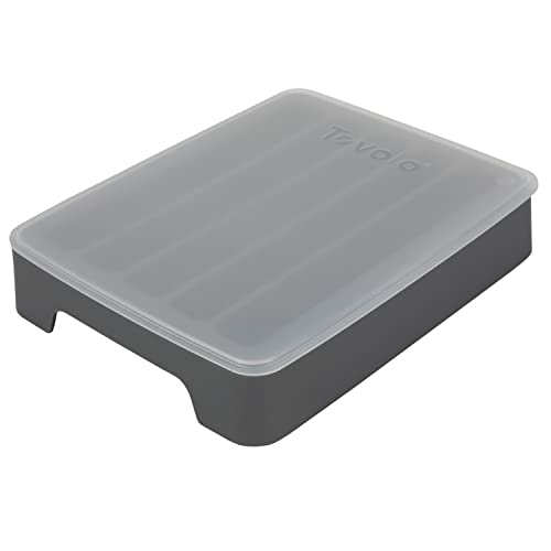Tovolo stackable freezer design helps organize ice trays efficiently.