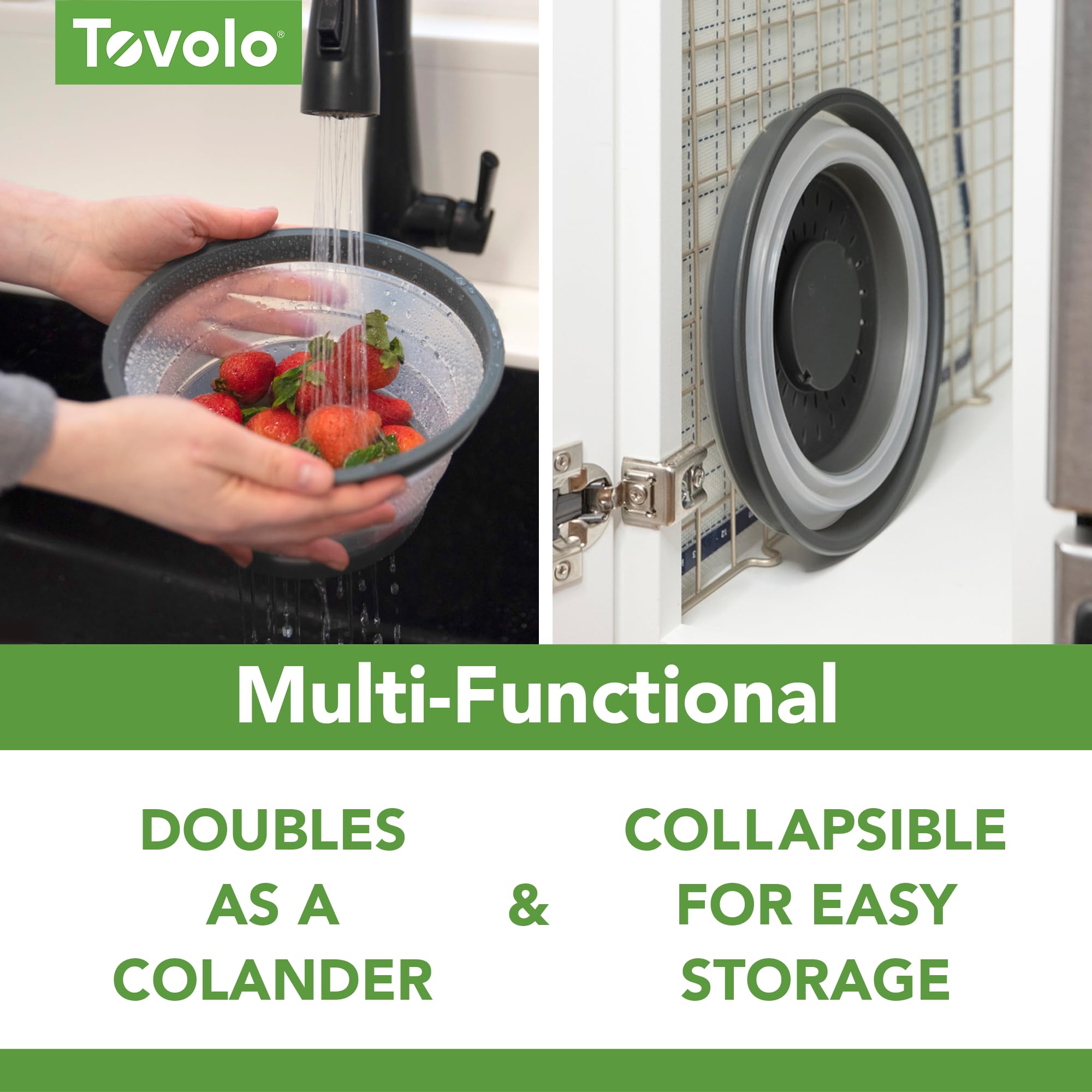 Tovolo microwave splatter cover with perforated venting improves airflow for even heating.