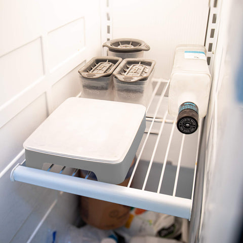 Tovolo stable base design reduces spills in the freezer.