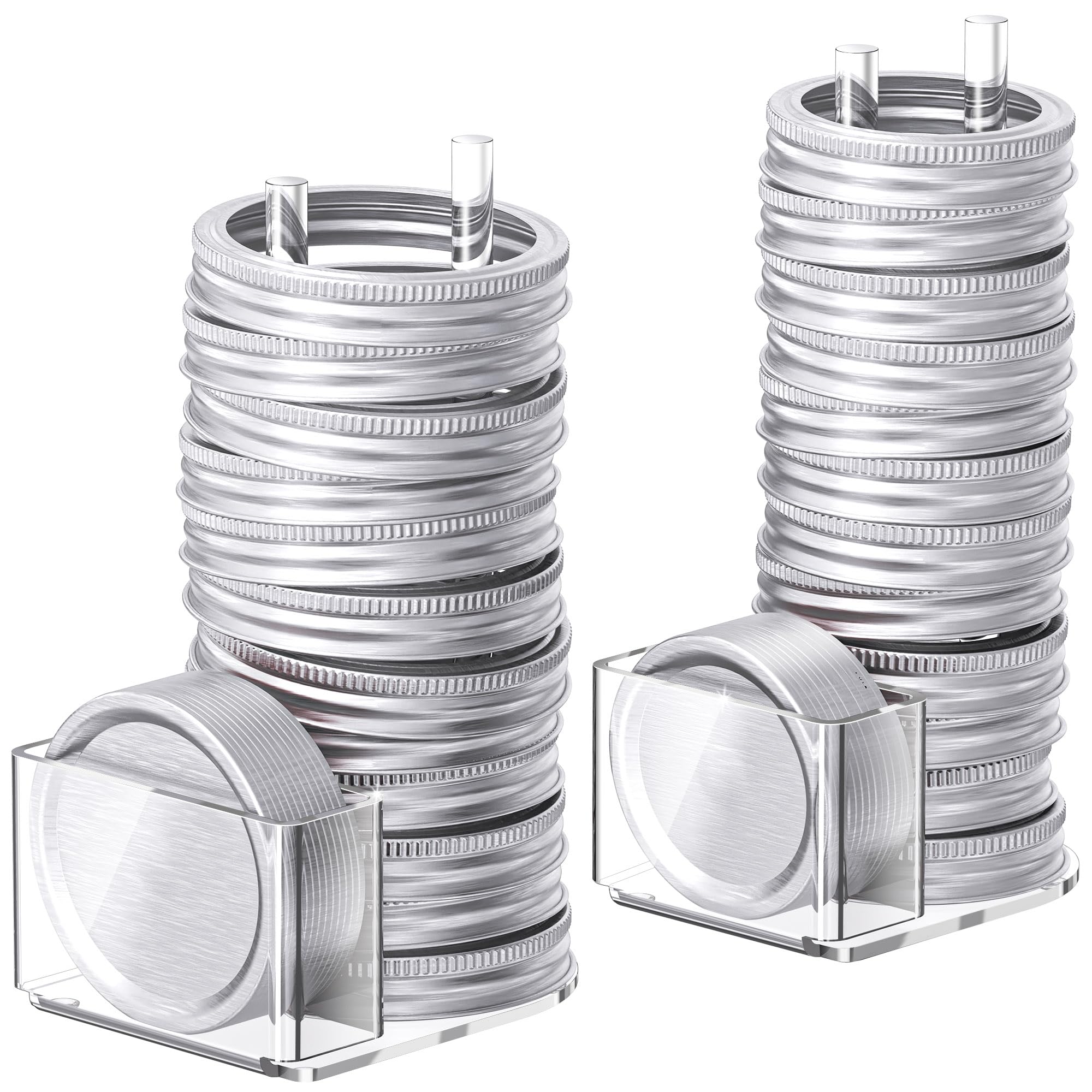 TOWARDFUN Mason Jar Lid Organizer shows wide and regular lids neatly stored for quick access