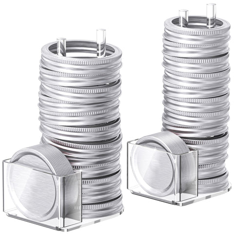 TOWARDFUN Mason Jar Lid Organizer shows wide and regular lids neatly stored for quick access