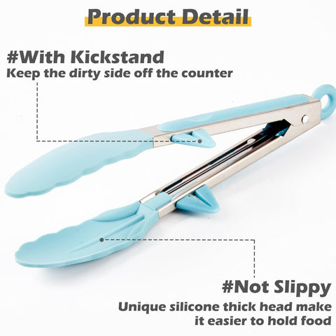 Towingo 3pc tongs with silicone tips offer a non-slip grip and cookware protection