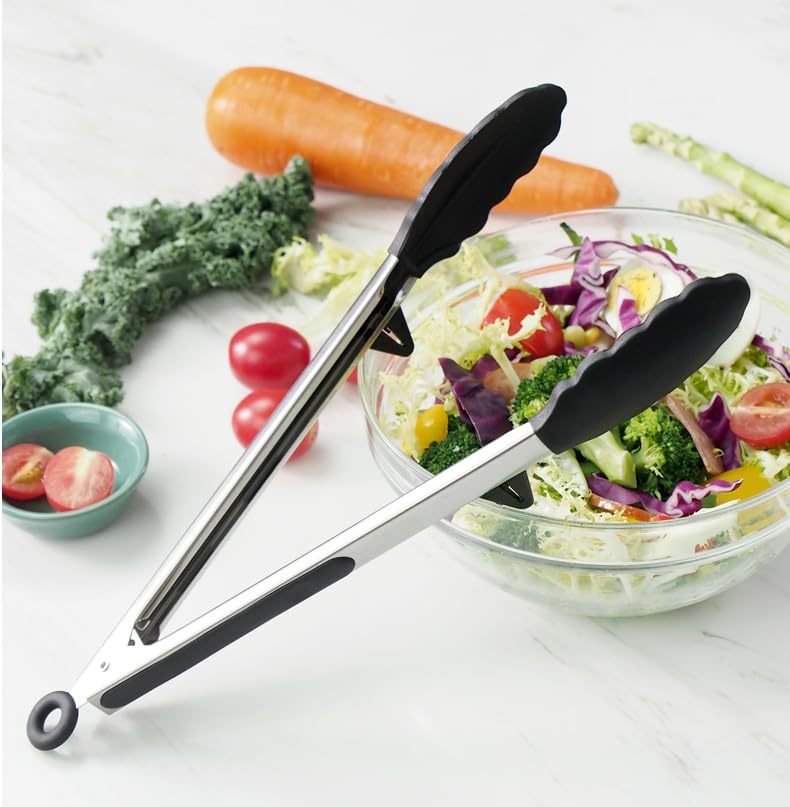 TOWINGO dishwasher-safe tongs simplify cleanup after meals.