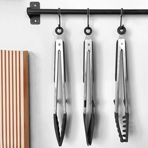 TOWINGO silicone tongs resist heat up to 600°F for safe cooking.