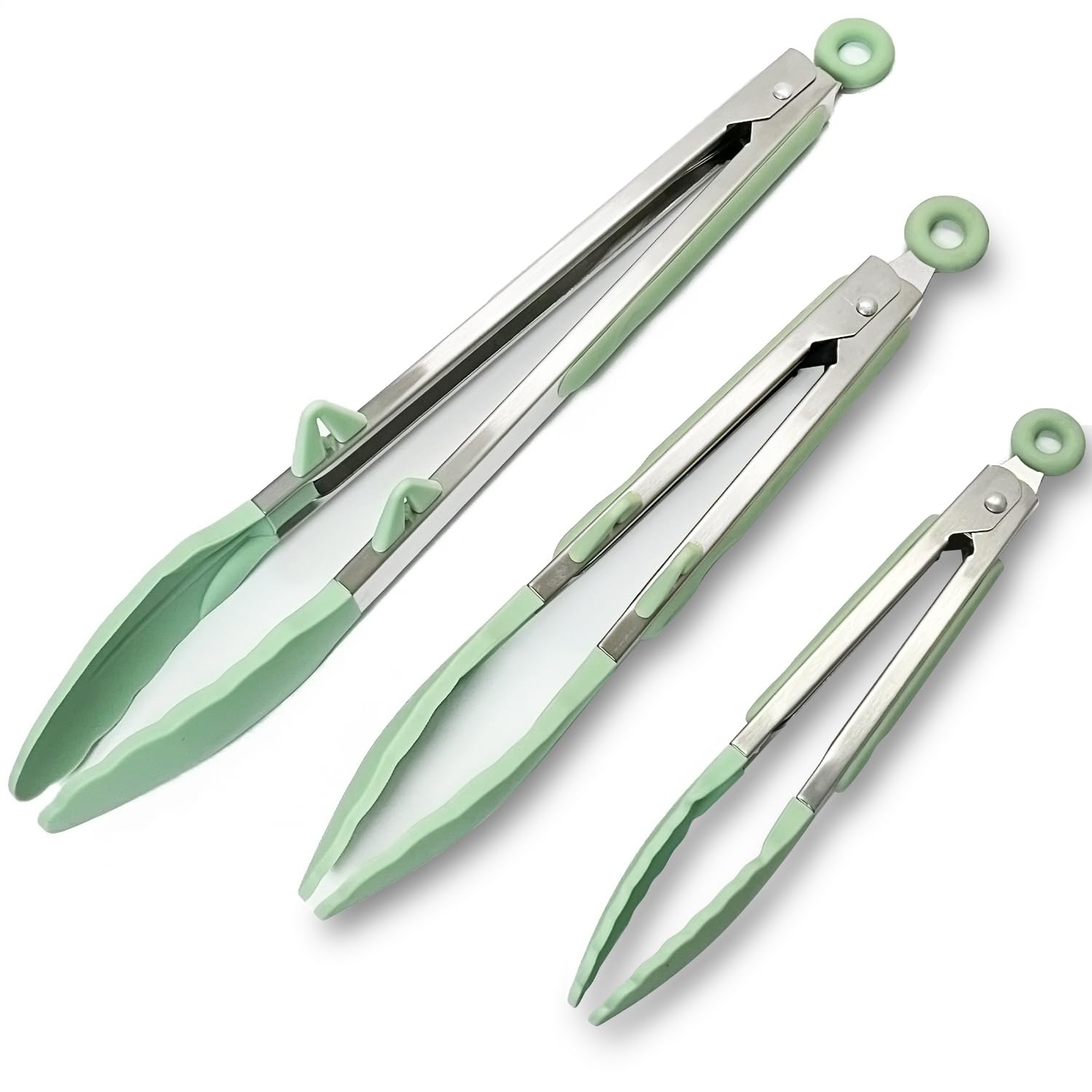 Towingo 7-inch silicone kitchen tongs with heat-resistant tips for safe cooking.