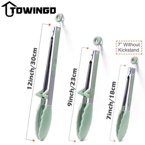 Towingo tongs with lock feature for compact, secure storage.