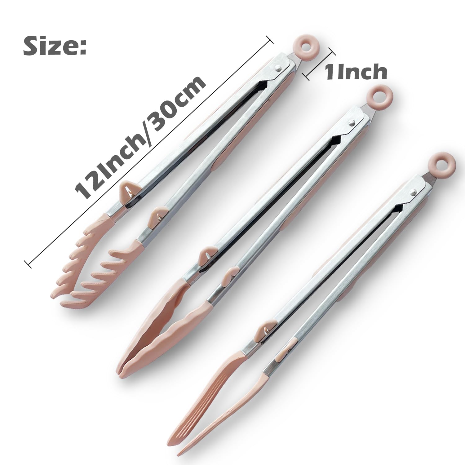 Towingo tongs with stand and lock feature for hygienic storage.
