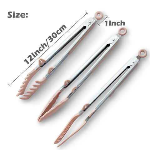 Towingo tongs with stand and lock feature for hygienic storage.