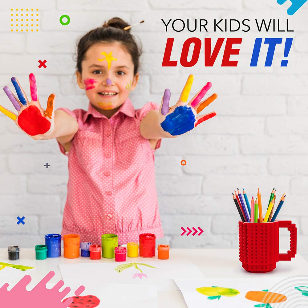 TOYAMBA Build-on Brick Mug made from BPA-free plastic for safe daily use.