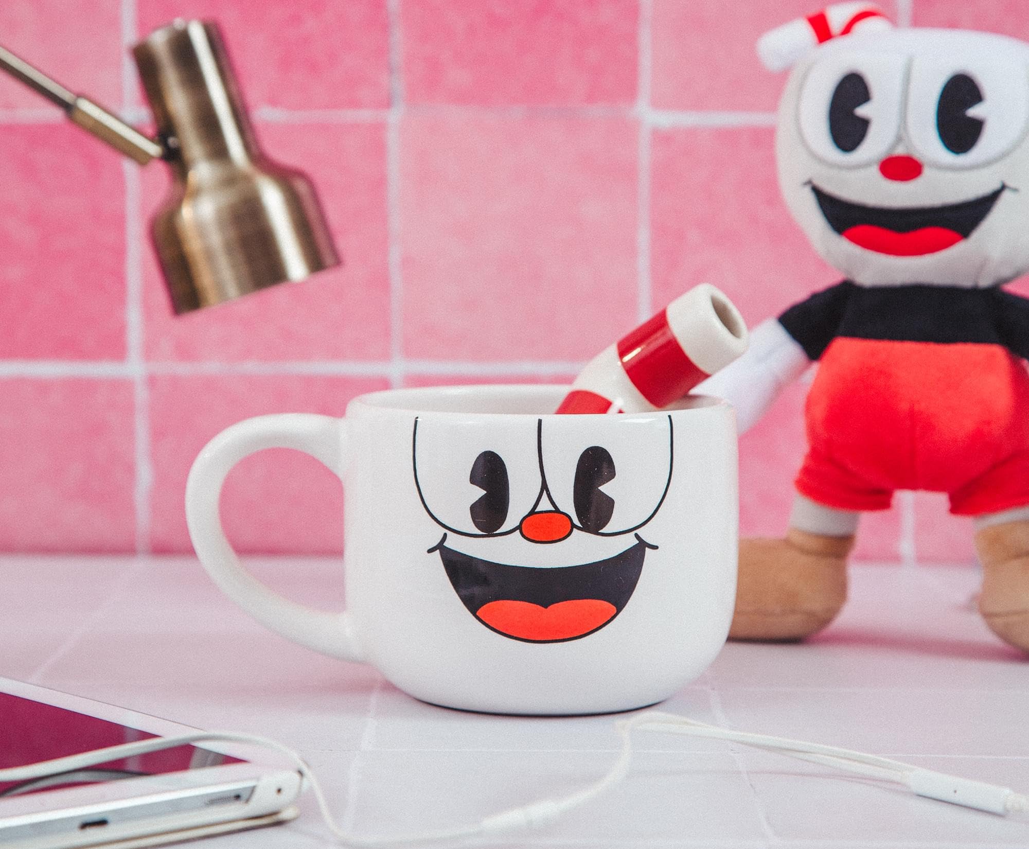 Toynk Cuphead mug 20oz capacity supports generous pours of coffee.