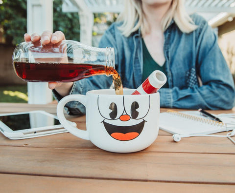 Toynk Cuphead mug microwave-safe for quick reheats of your drink.