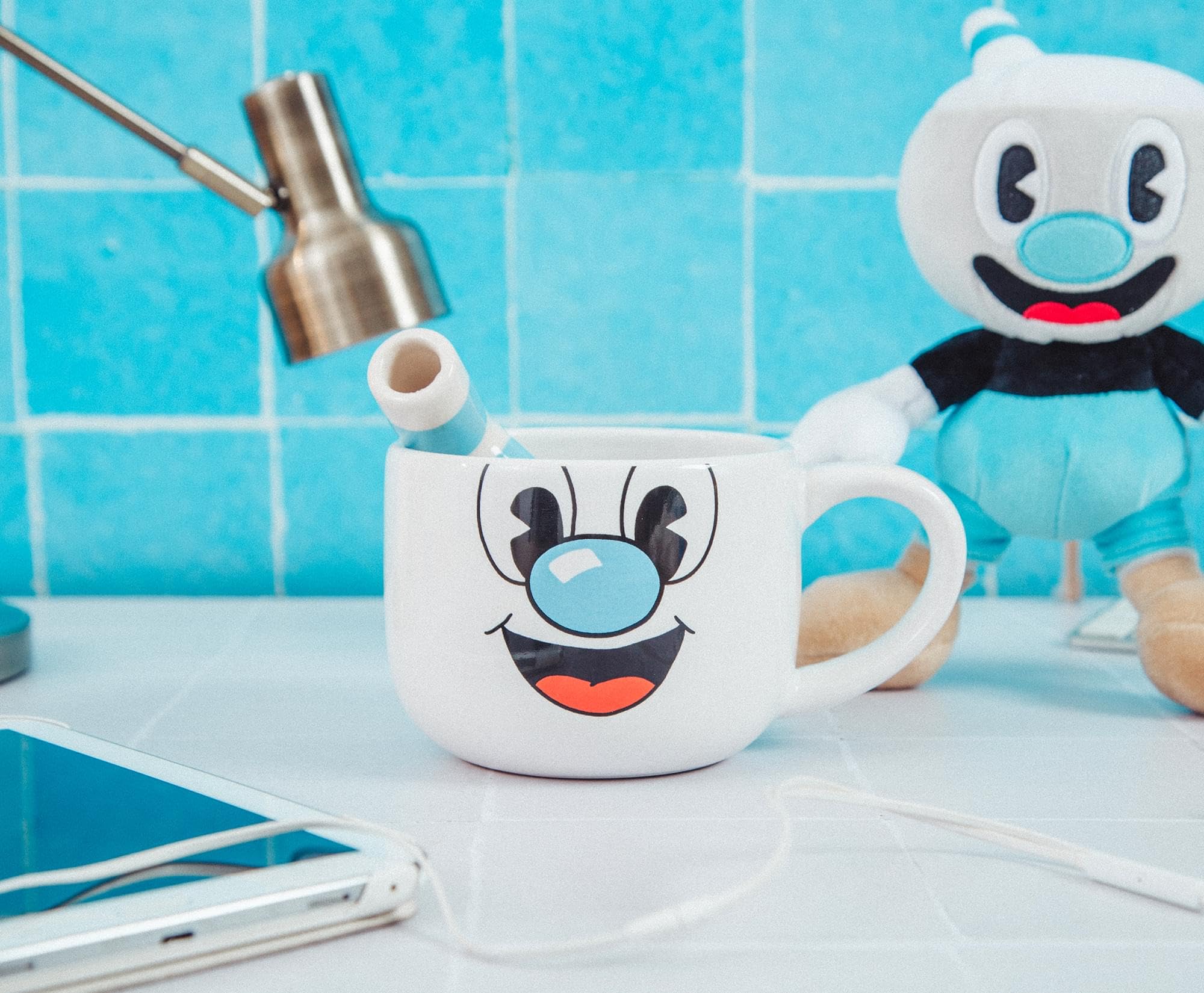 Toynk Cuphead Mugman microwave-safe mug allows quick reheats of your drink