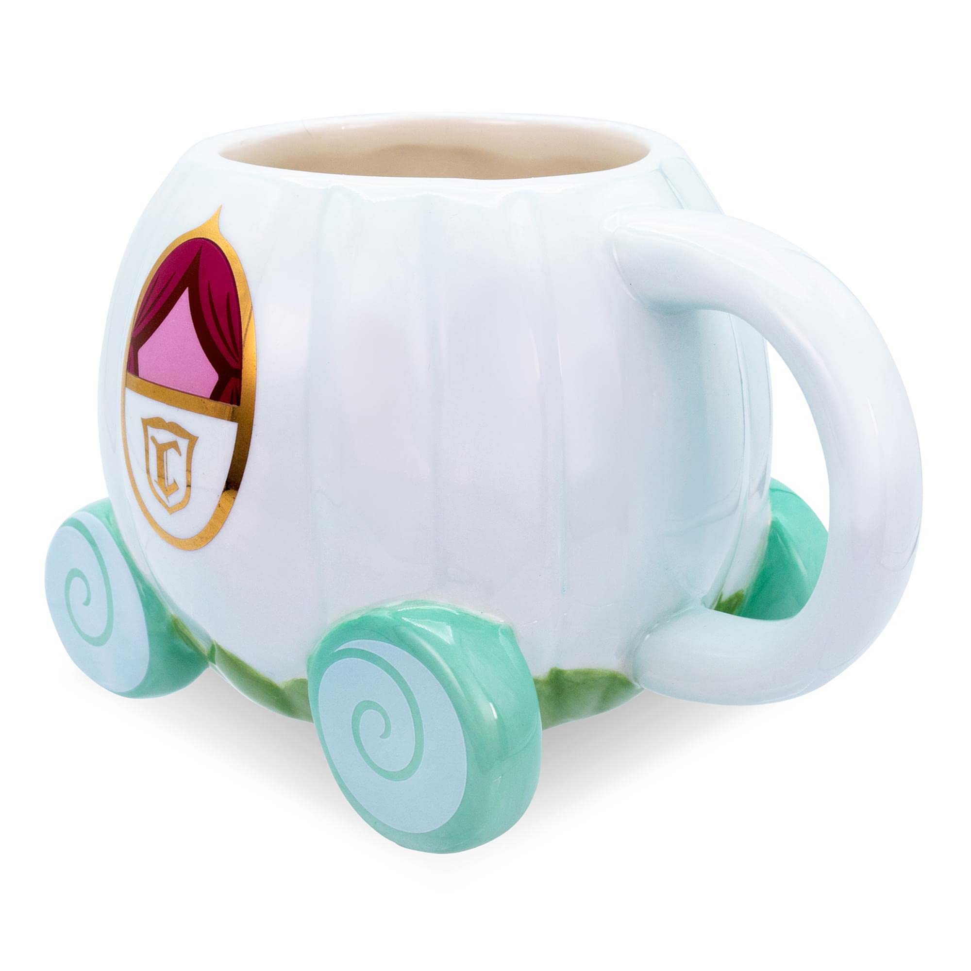 Toynk Disney Cinderella Coach Mug handle-design supports comfortable grip.