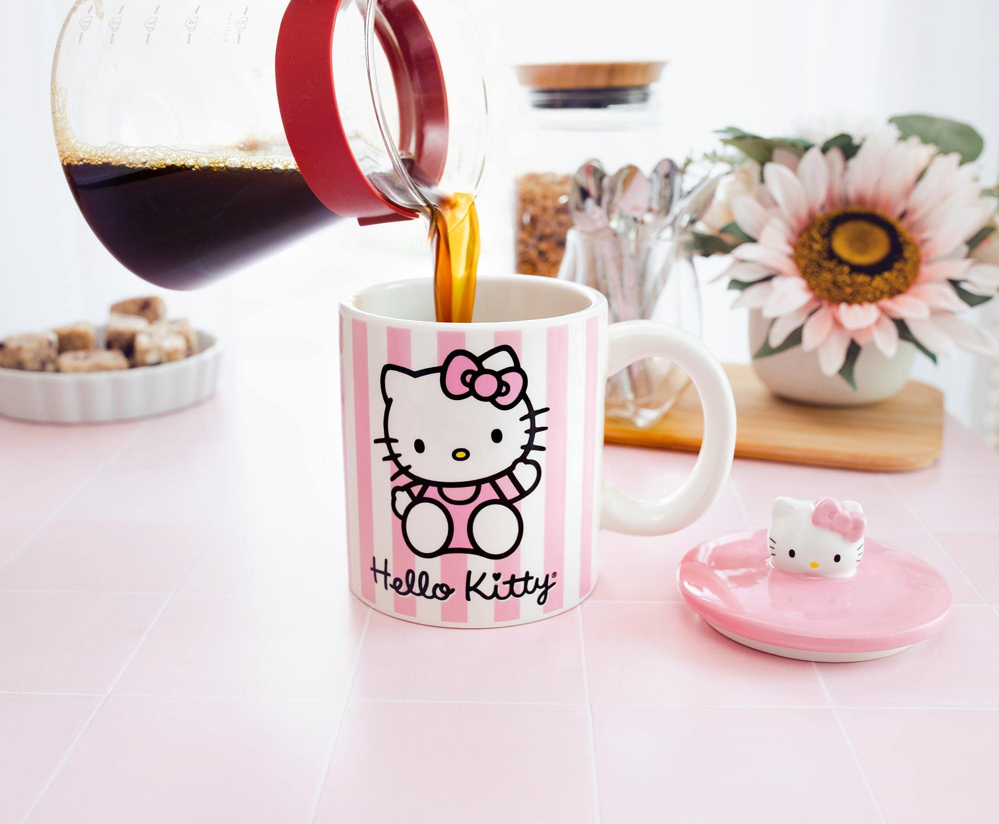 Toynk Hello Kitty striped wrap design elevates desk or kitchen table.