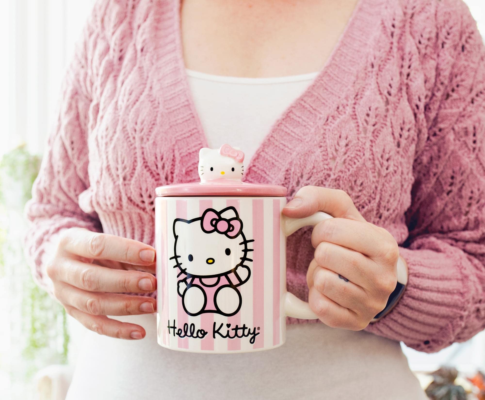 Toynk lid view with Hello Kitty portrait adds collectible charm.