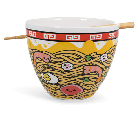 Toynk Sunken Noodles ramen bowl: white ceramic with red trim, ideal for noodle nights.