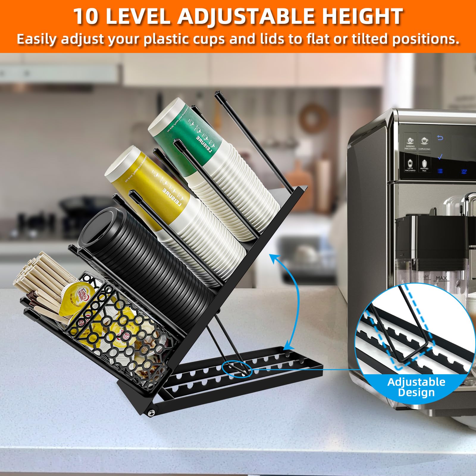 toytoto metal countertop organizer resists rust for long-lasting busy counter use.