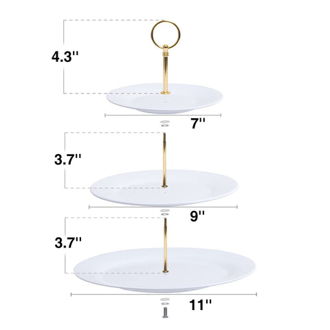 TP 3-Tier melamine cake stand white complements wedding or party decor.