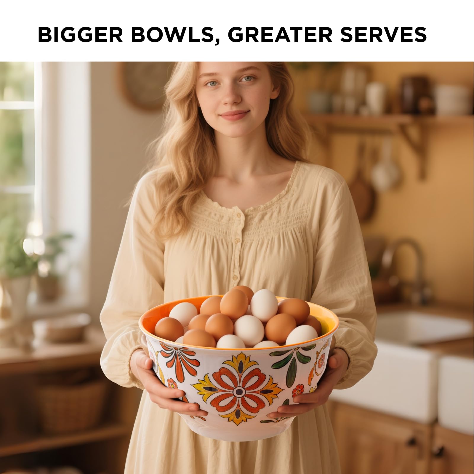 TP Aztec Bloom bowls nested inside each other to save kitchen space and travel easily