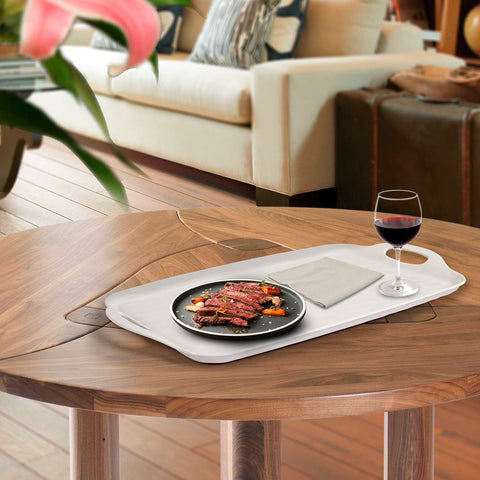 TP large serving trays 19x12, durable melamine surface resists chips.