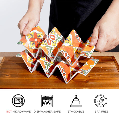 TP Taco Holder Stands are dishwasher-safe for quick cleanup.