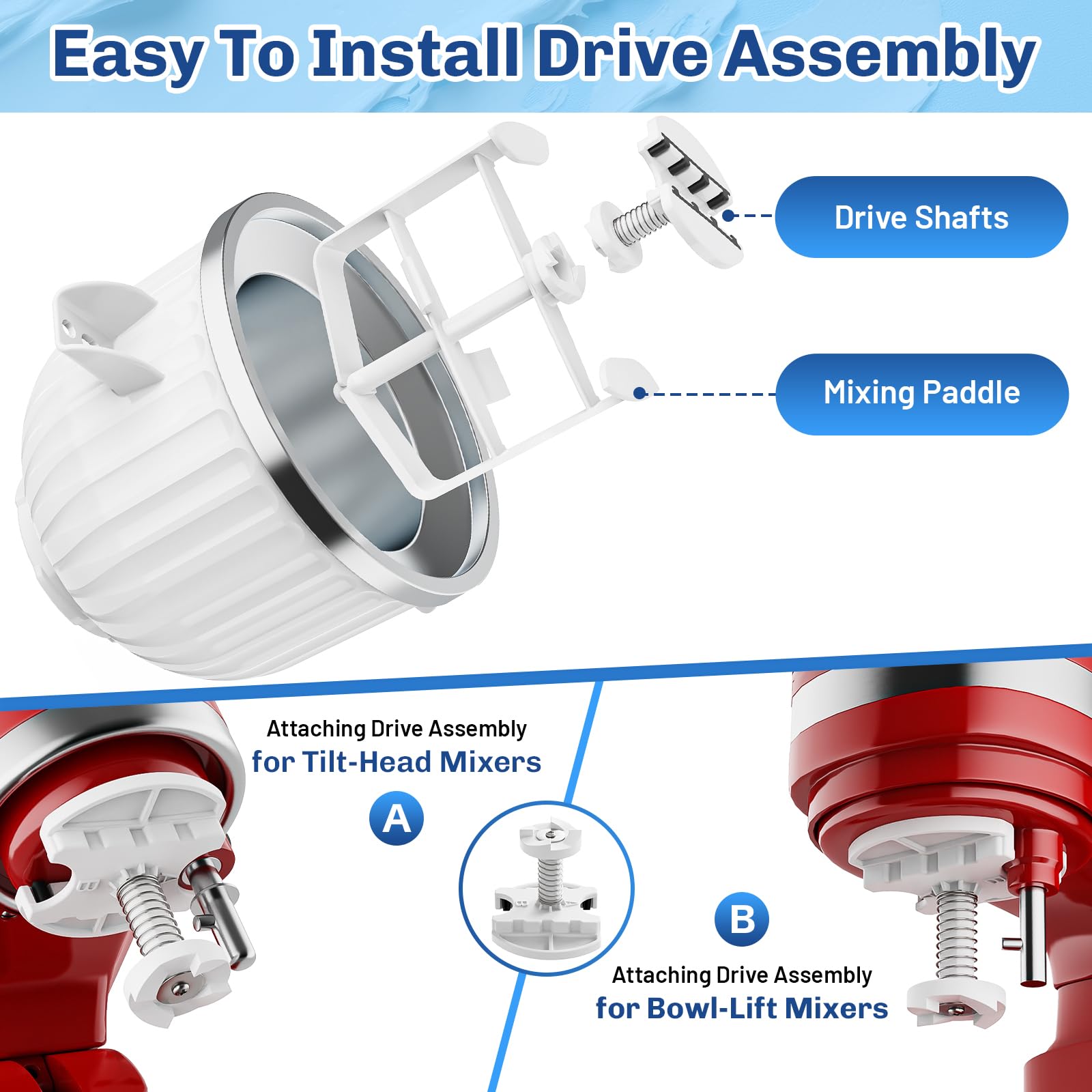 TPGSING dishwasher-safe dasher and drive support quick, convenient cleanup.