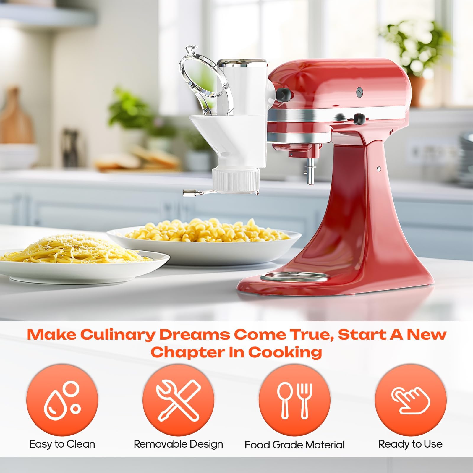 TPGSING Gourmet Pasta Press small macaroni plate for quick, delicate meals.