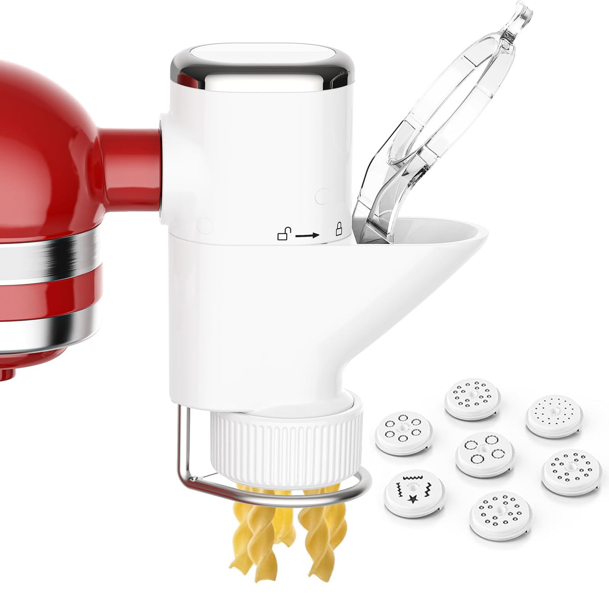 TPGSING Gourmet Pasta Press spaghetti plate for KitchenAid, ideal for quick, family-friendly pasta.