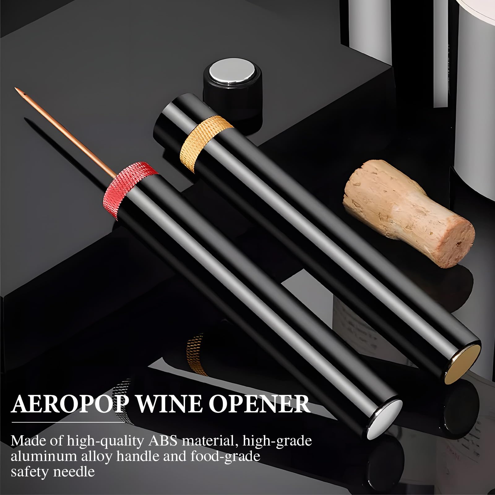 TQBAJ Aeropop wine opener red action for easy bottle opening