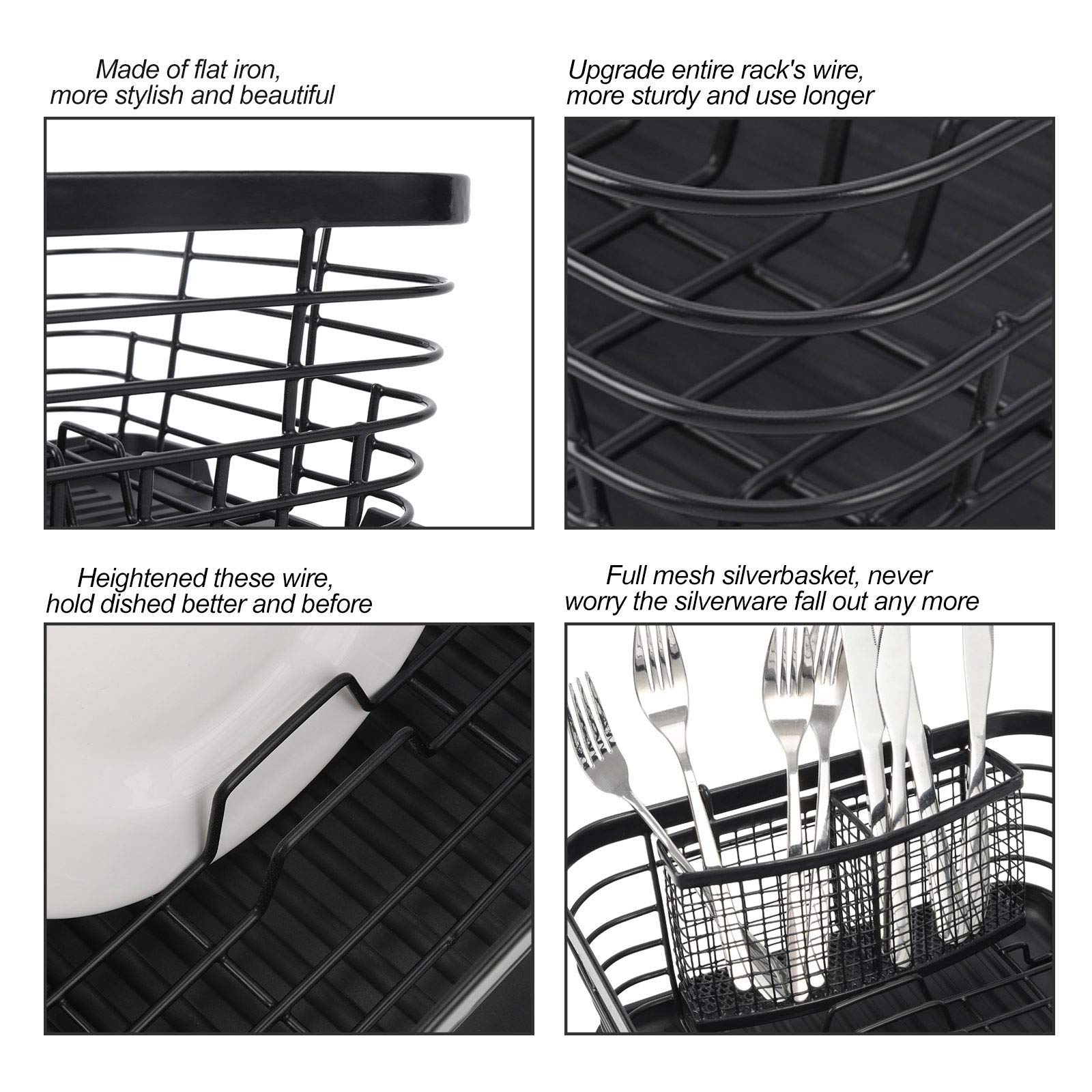 TQVAI complete drying set helps organize kitchenware efficiently after washing.