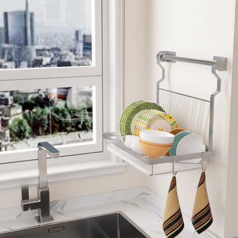 TQVAI pull out drainboard captures drips for easy pouring.