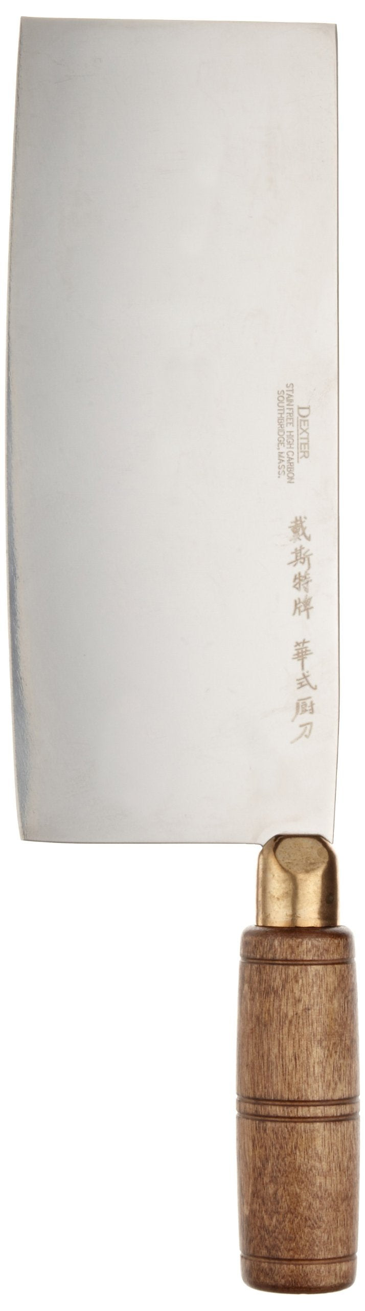 Traditional Dexter-Russell S5198 Chinese chef’s knife with walnut handle for precise, comfortable chopping.