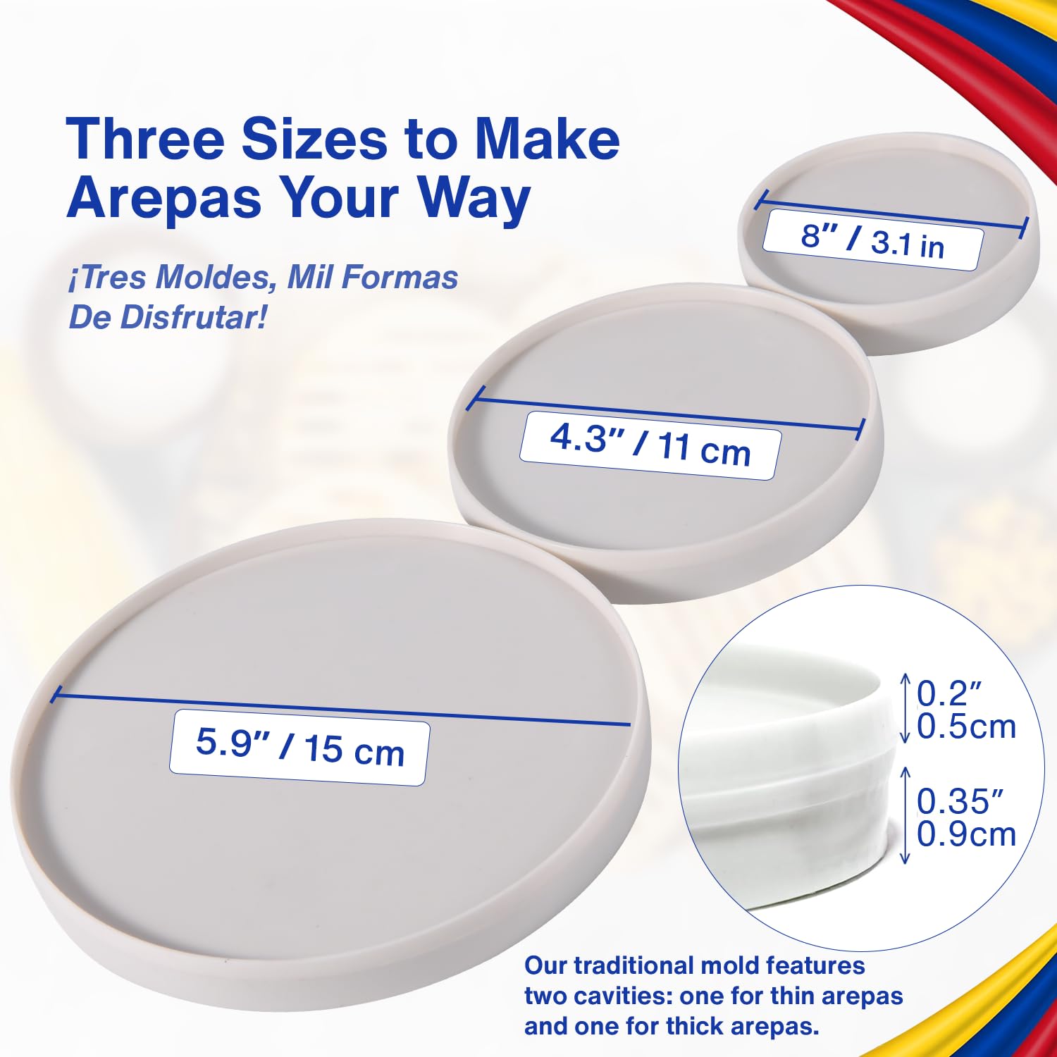 TraditionTools Arepa Mold Kit Double Thickness for versatile shapes