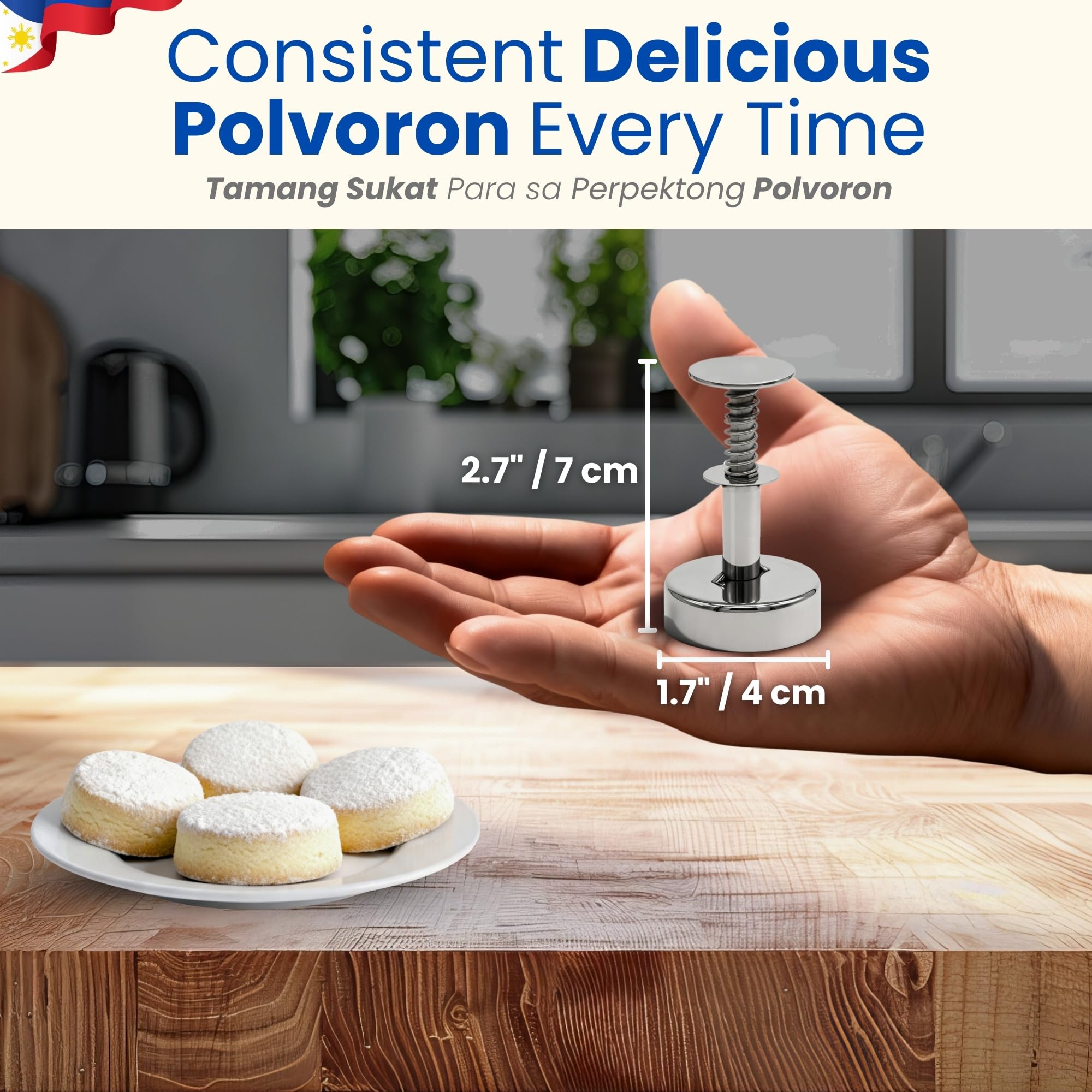 TraditionTools Polvoron Molder compact packaging makes gifting easy
