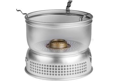 Trangia Spirit Burner cap with o ring seals minimizes fuel evaporation
