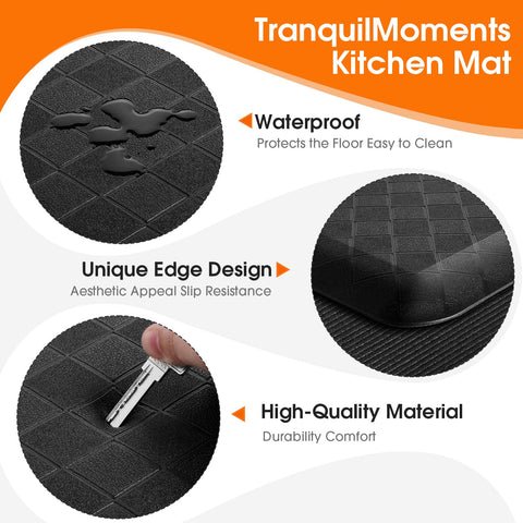 TranquilMoments cushioned standing mat supports joints during long washing and chopping sessions.
