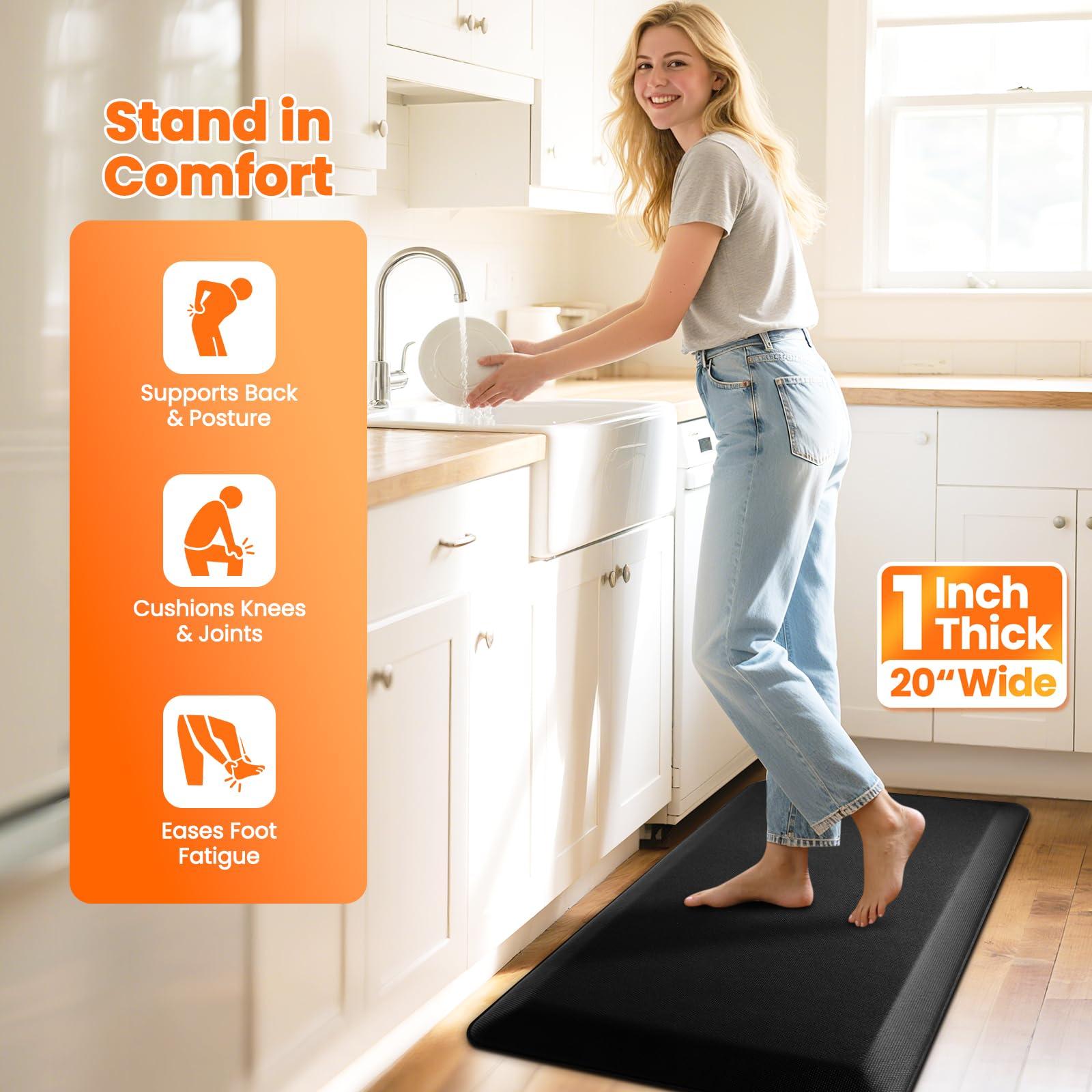 TranquilMoments kitchen mat waterproof surface handles spills