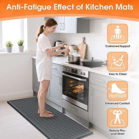 TranquilRelax Diamond Kitchen Mat non-slip-bottom keeps mat in place.