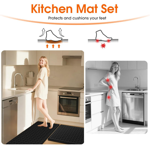 TranquilRelax diamond kitchen mat wide-coverage demonstrating extended protection for larger spaces.