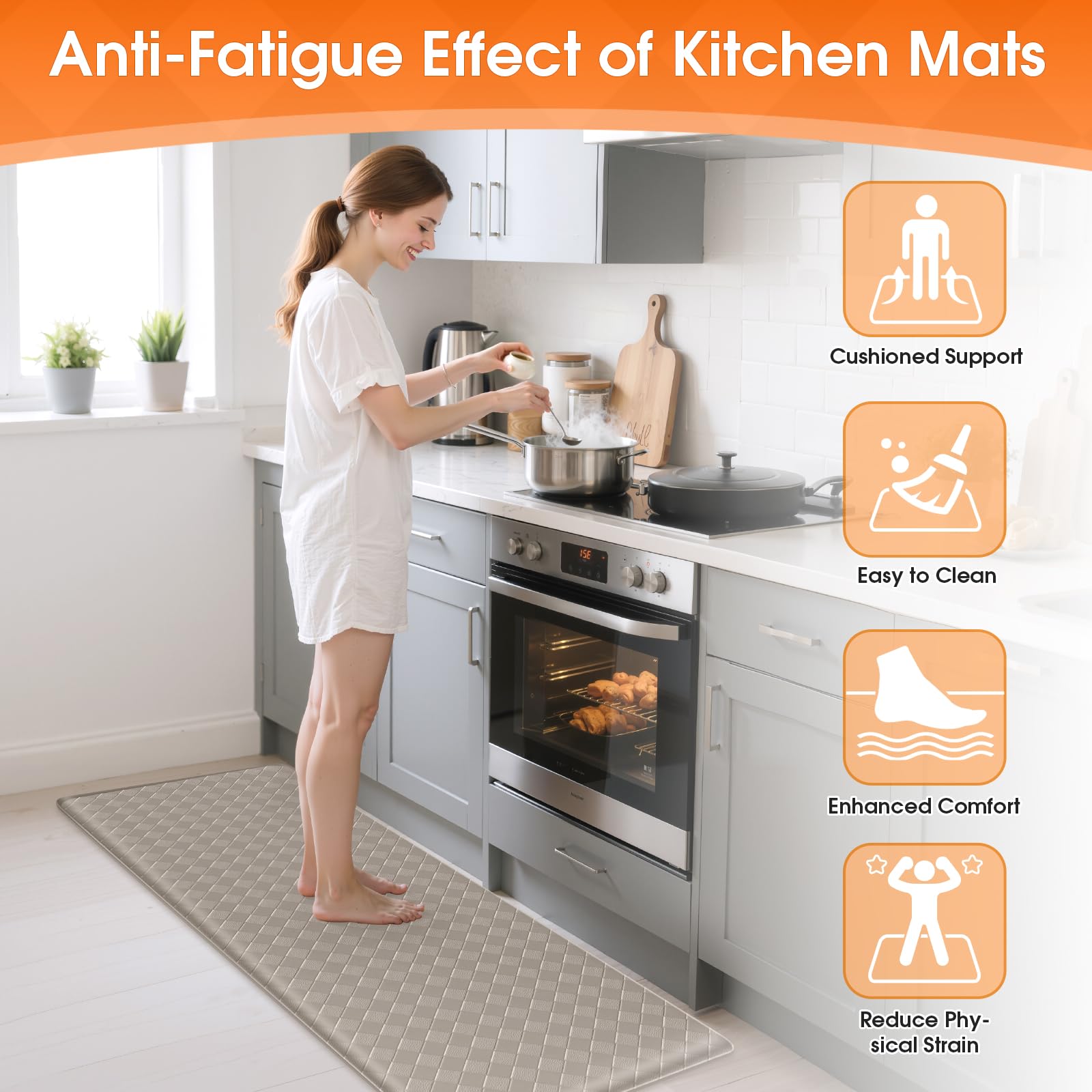TranquilRelax non-slip underside stabilizes the mat on a smooth floor.