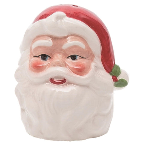 Closeup of Transpac Dolomite Santa shaker highlighting durable craftsmanship.