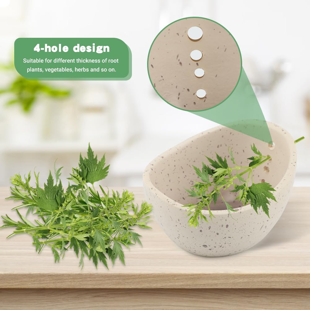 Trasylph dishwasher-safe herb stripper bowl cleans easily after meal prep.
