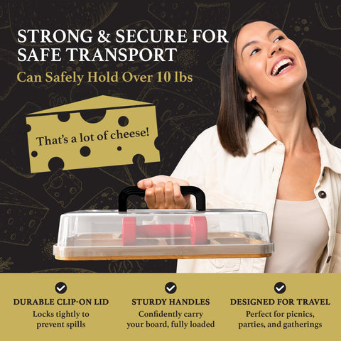 Trayful charcuterie board easy-clean surface for quick cleanup.