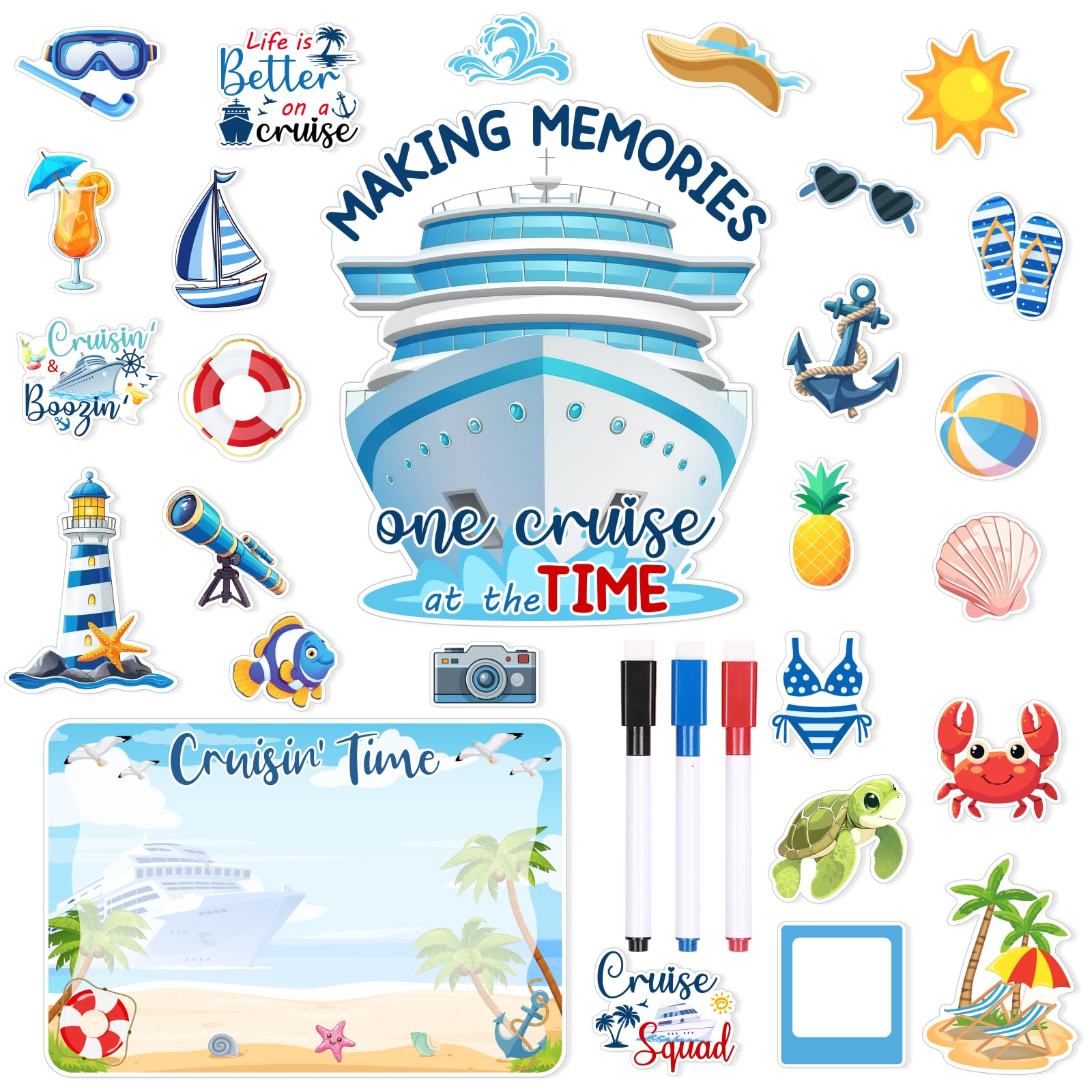 TREACLUB large cruise ship magnet on metal door for easy cabin recognition.