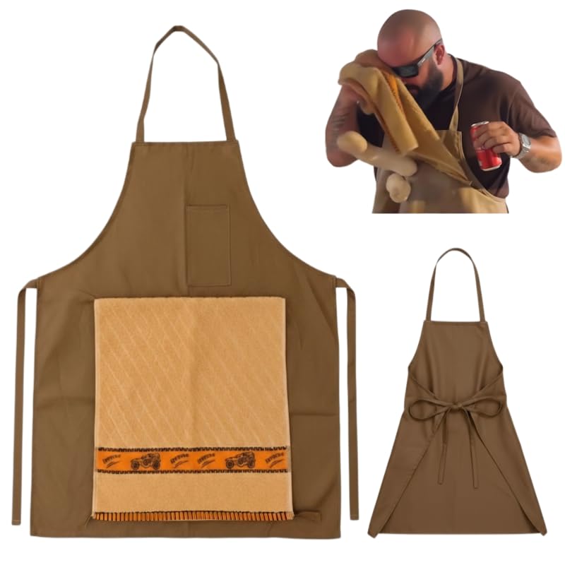 Treayes HERTON apron with pocket surprise for instant kitchen laughs.