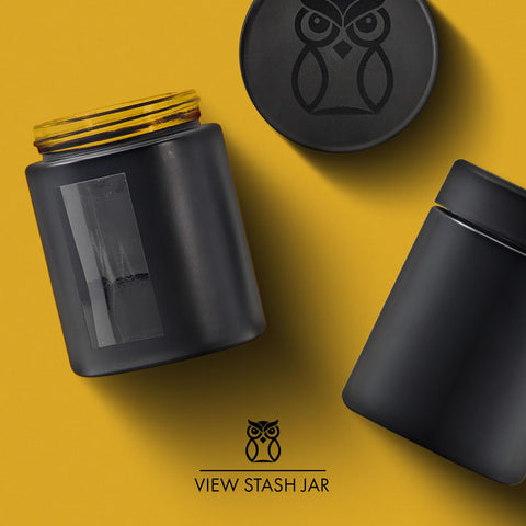 Treehouse Stash Jar glass viewing window lets you see contents without opening.