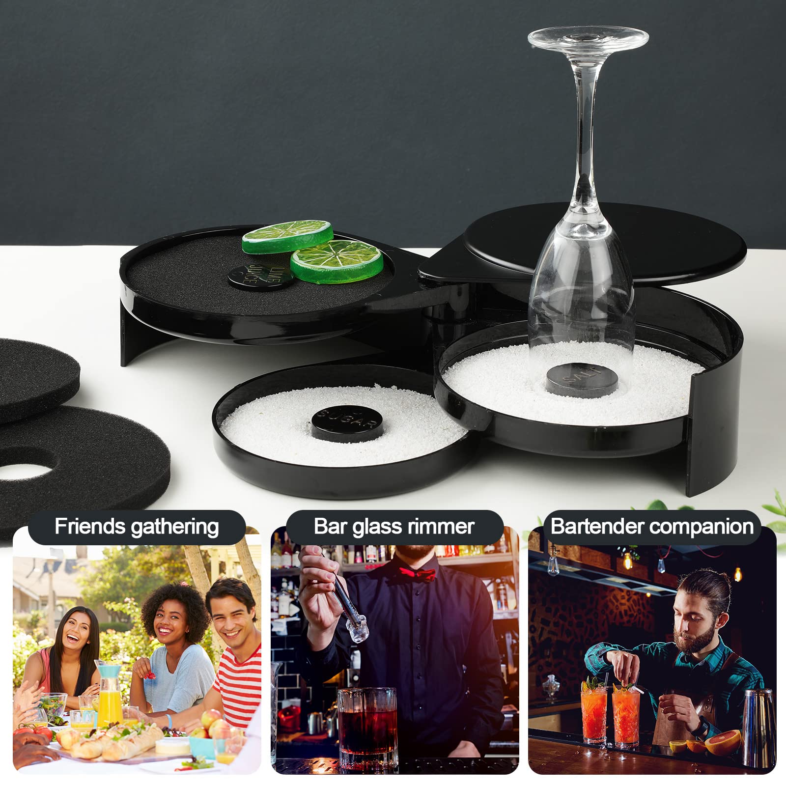 Treela bar rimmer sponges black color; modern look for bar setups.