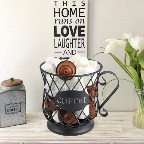 TreeLen K Cup Holder on desk setup for convenient brewing.