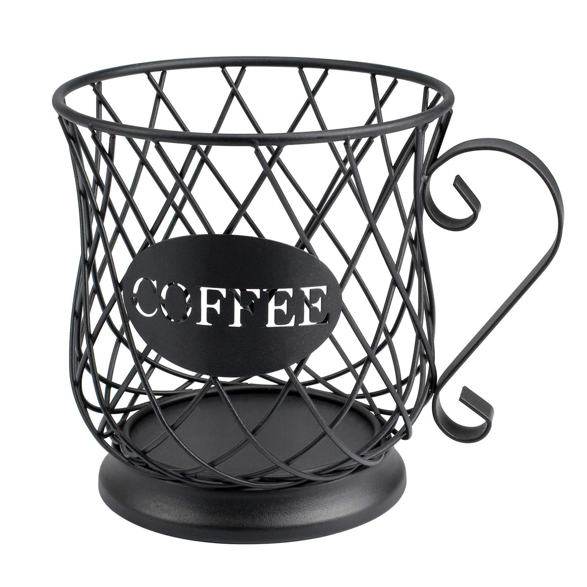 TreeLen K Cup Holder in matte black, top view showing organized pods.